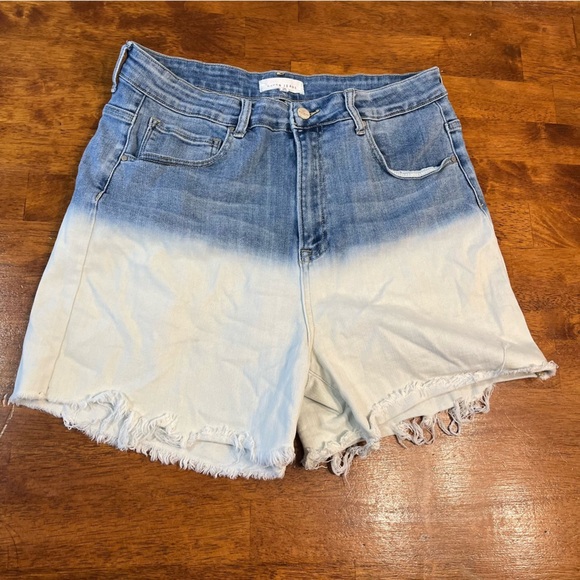 Risen jeans high waisted acid washed denim shorts size 2XL